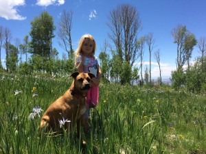 girl and her dog