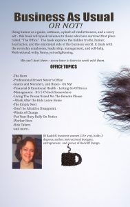 Get it on Kindle! Business As Usual - Or Not!